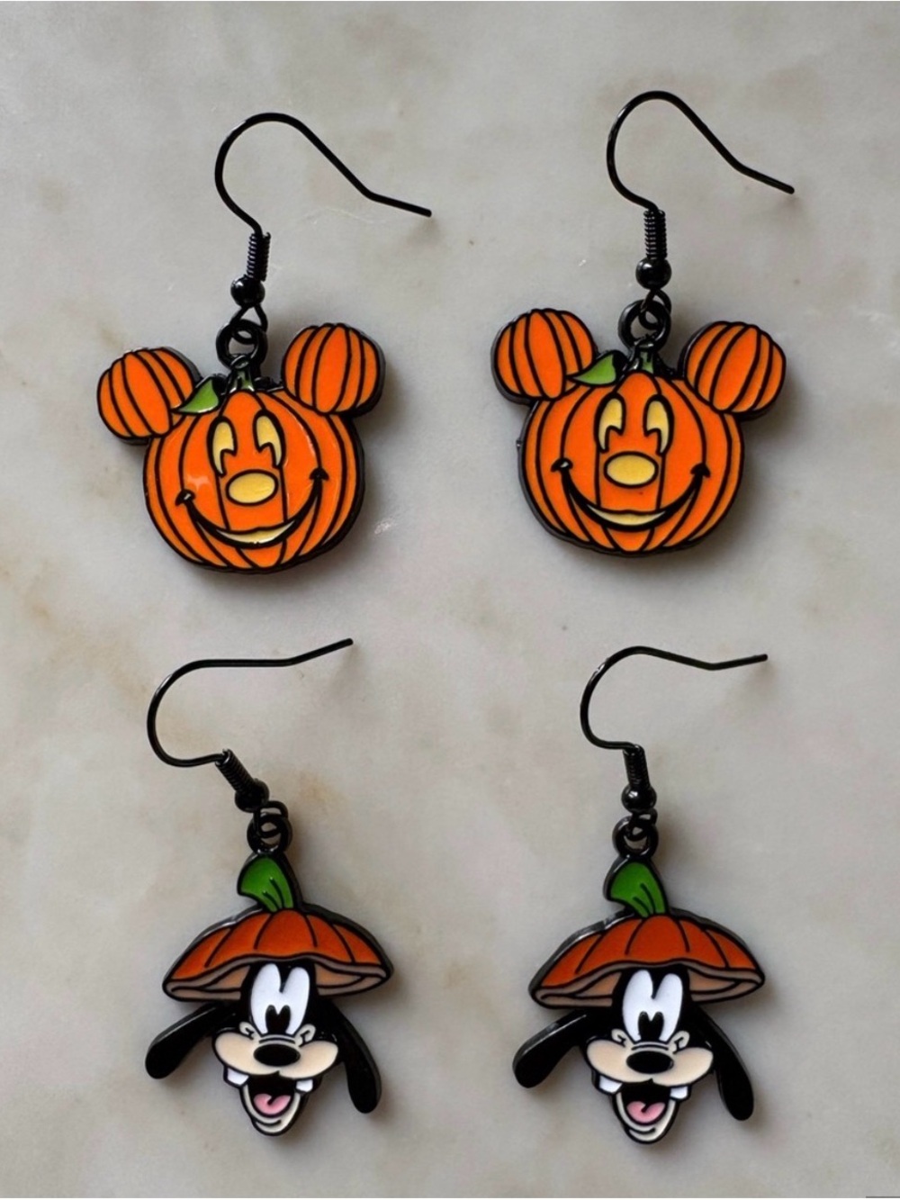 Halloween Disney Micky Pumpkin Goofy charm bundle Earrings - Orange